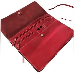 Vintage Lodis Red Leather Document IPad Case Unisex